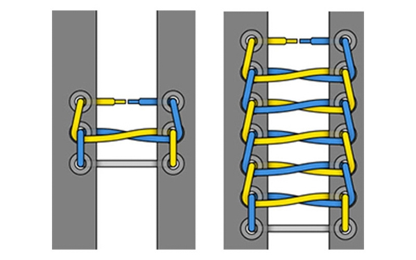 Cách buộc dây giày theo kiểu Ladder