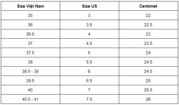 Cách đo bảng size US giày nam nữ Mỹ chuẩn quốc tế